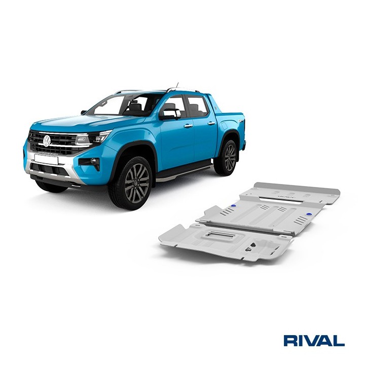 Zestaw osłon Rival — silnik, skrzynia, reduktor — aluminium 4 mm — Ford Ranger i Raptor, VW Amarok od 2022 - ujęcie 2