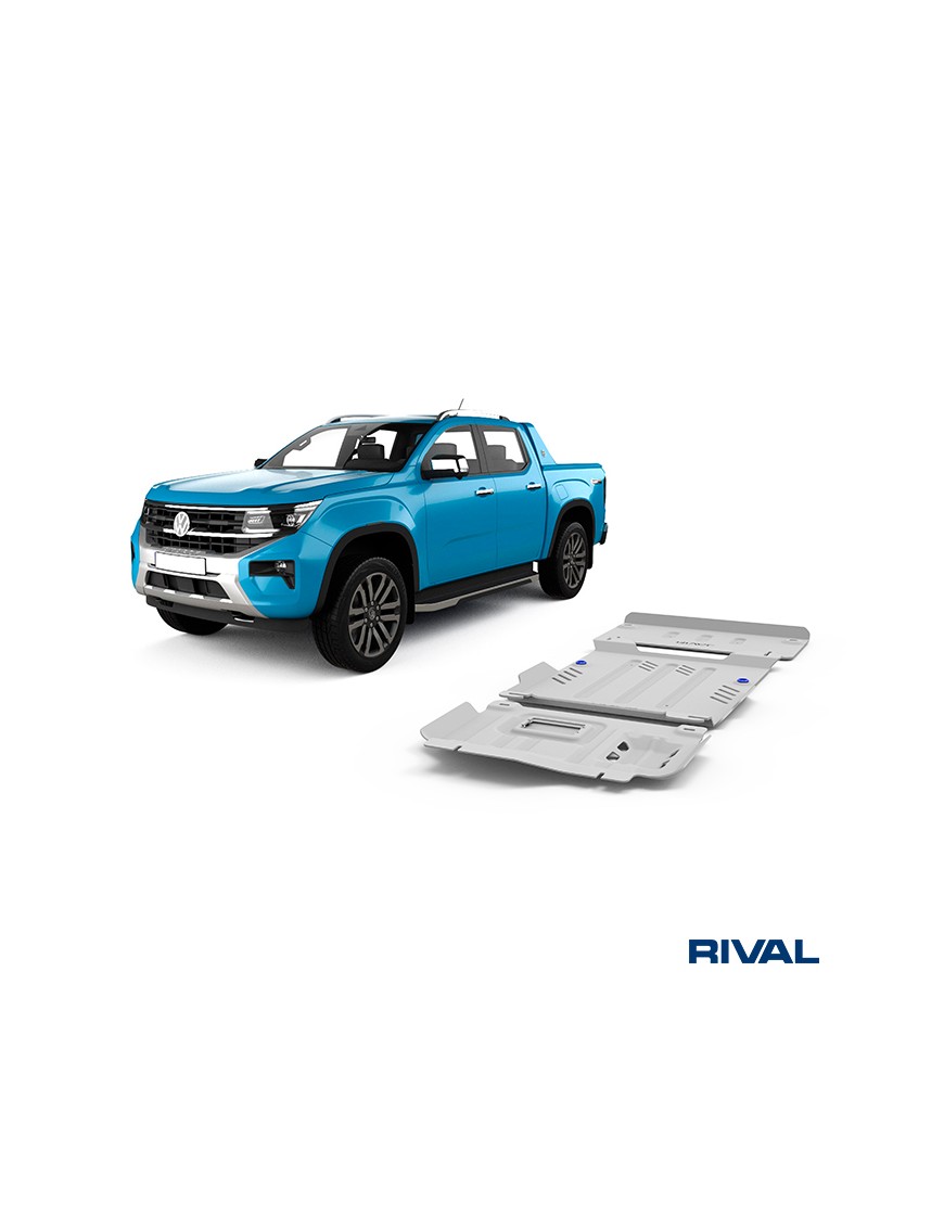 Zestaw osłon Rival — silnik, skrzynia, reduktor — aluminium 6 mm — Ford Ranger i Raptor, VW Amarok od 2022