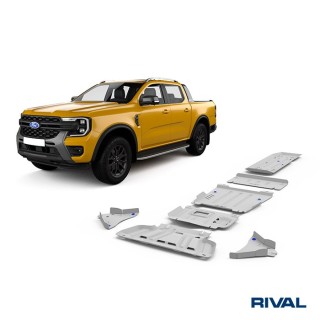 Zestaw osłon Rival 6 elementów — chłodnica, silnik, skrzynia, reduktor, bak, wahacze — alu 6 mm — Ford Ranger, VW - ujęcie 2