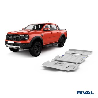 Zestaw osłon Rival — silnik, skrzynia, reduktor — aluminium 6 mm — Ford Ranger i Raptor, VW Amarok od 2022 - ujęcie 2
