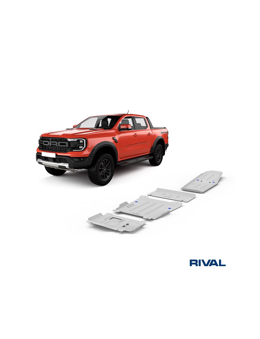 Zestaw osłon Rival 4 mm — silnik, skrzynia, reduktor, zbiornik paliwa — Ford Everest, VW Amarok od 2022