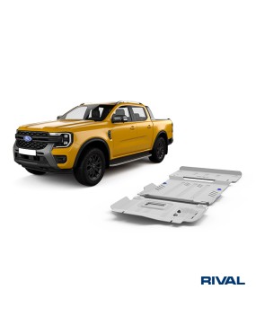 Zestaw osłon Rival — silnik, skrzynia, reduktor — aluminium 6 mm — Ford Ranger i Raptor, VW Amarok od 2022