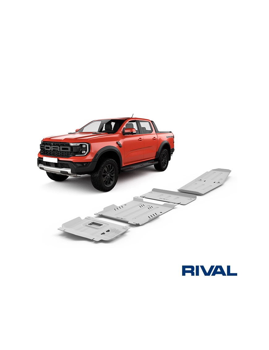 Zestaw osłon Rival 4 mm — silnik, skrzynia, reduktor, zbiornik paliwa — Ford Everest, VW Amarok od 2022