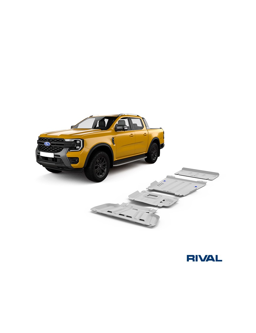 Zestaw osłon Rival 4 mm — chłodnica, silnik, skrzynia, reduktor — Ford Everest, VW Amarok od 2022