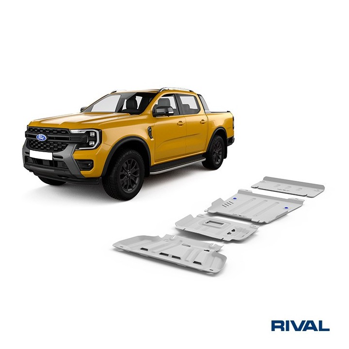 Zestaw osłon Rival 4 mm — chłodnica, silnik, skrzynia, reduktor — Ford Everest, VW Amarok od 2022