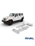 Zestaw osłon Rival — drążki, wydech, silnik, skrzynia, reduktor, zbiornik — Jeep Wrangler JK 4D 2.8 diesel 2007-2018