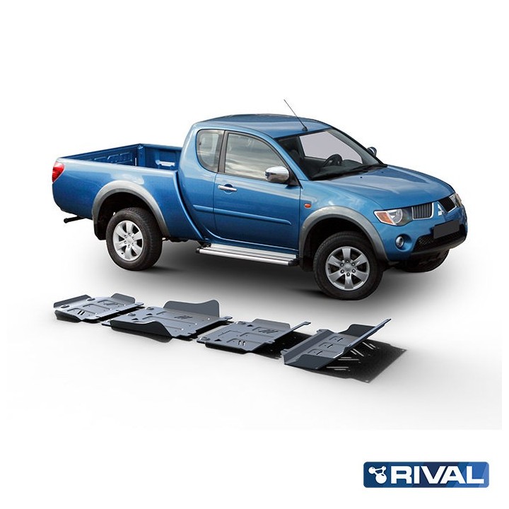 Zestaw osłon Rival 4 mm — chłodnica, silnik, skrzynia, reduktor — Mitsubishi L200, Pajero Sport - ujęcie 3