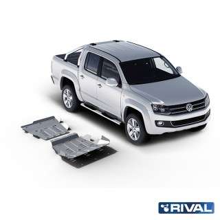 Zestaw osłon podwozia Rival 3,8 mm — chłodnica, silnik, skrzynia, reduktor — Volkswagen Amarok 2010-2016 2.0 TDI