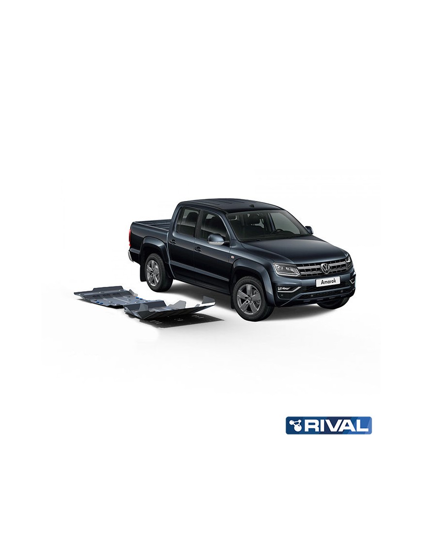 Zestaw osłon Rival — chłodnica, silnik, skrzynia, reduktor — aluminium 4 mm — VW Amarok 2010-2020
