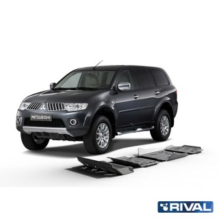Zestaw osłon Rival 6 mm — chłodnica, silnik, skrzynia, reduktor — Mitsubishi L200, Pajero Sport