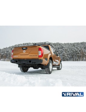 Zderzak tylny aluminiowy Rival z LED — Nissan Navara (Frontier) Double Cab 2014-2021