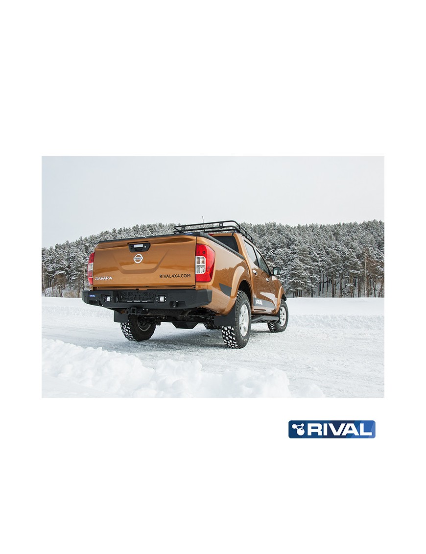 Zderzak tylny aluminiowy Rival z LED — Nissan Navara (Frontier) Double Cab 2014-2021