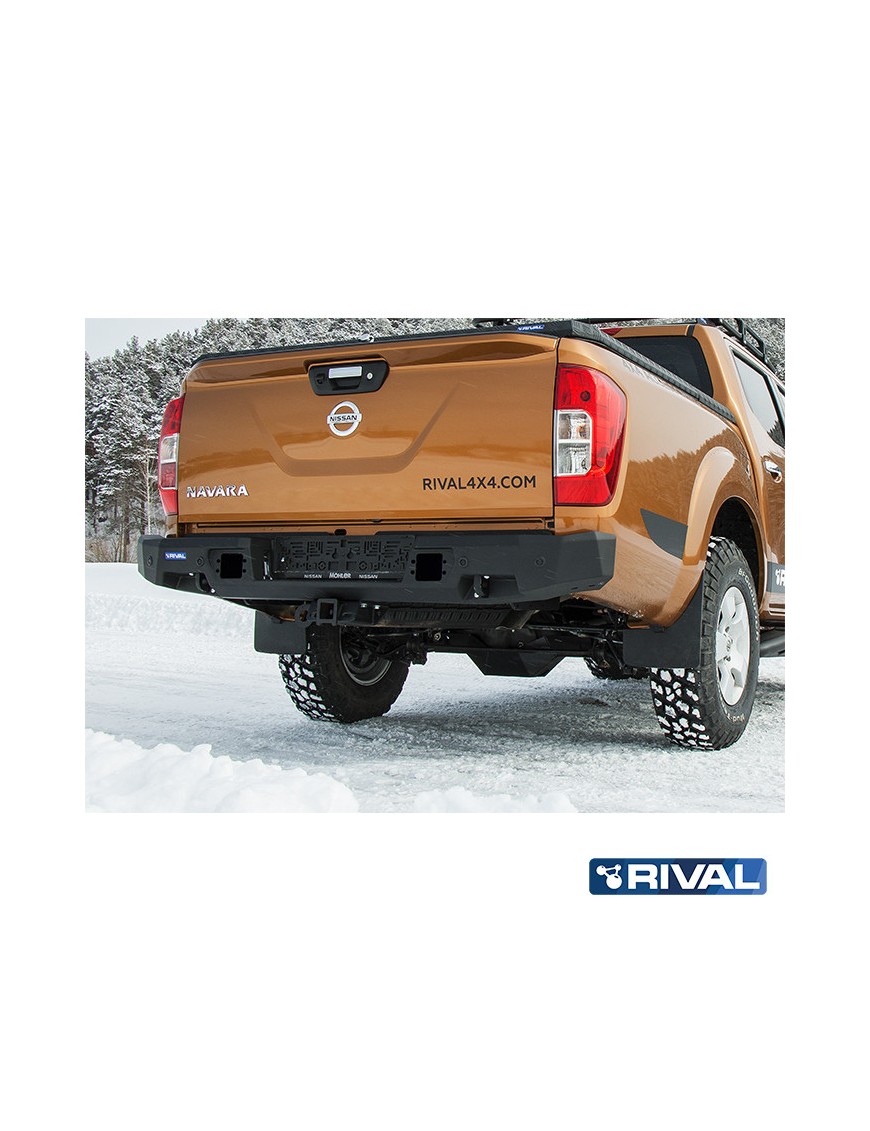 Zderzak tylny aluminiowy Rival z LED — Nissan Navara (Frontier) Double Cab 2014-2021