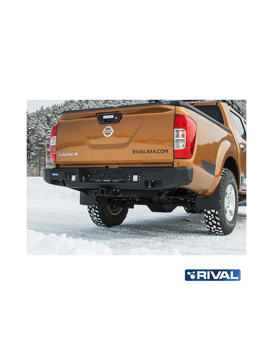 Zderzak tylny aluminiowy Rival z LED — Nissan Navara (Frontier) Double Cab 2014-2021