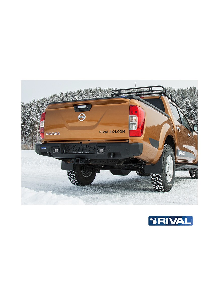 Zderzak tylny aluminiowy Rival z LED — Nissan Navara (Frontier) Double Cab 2014-2021