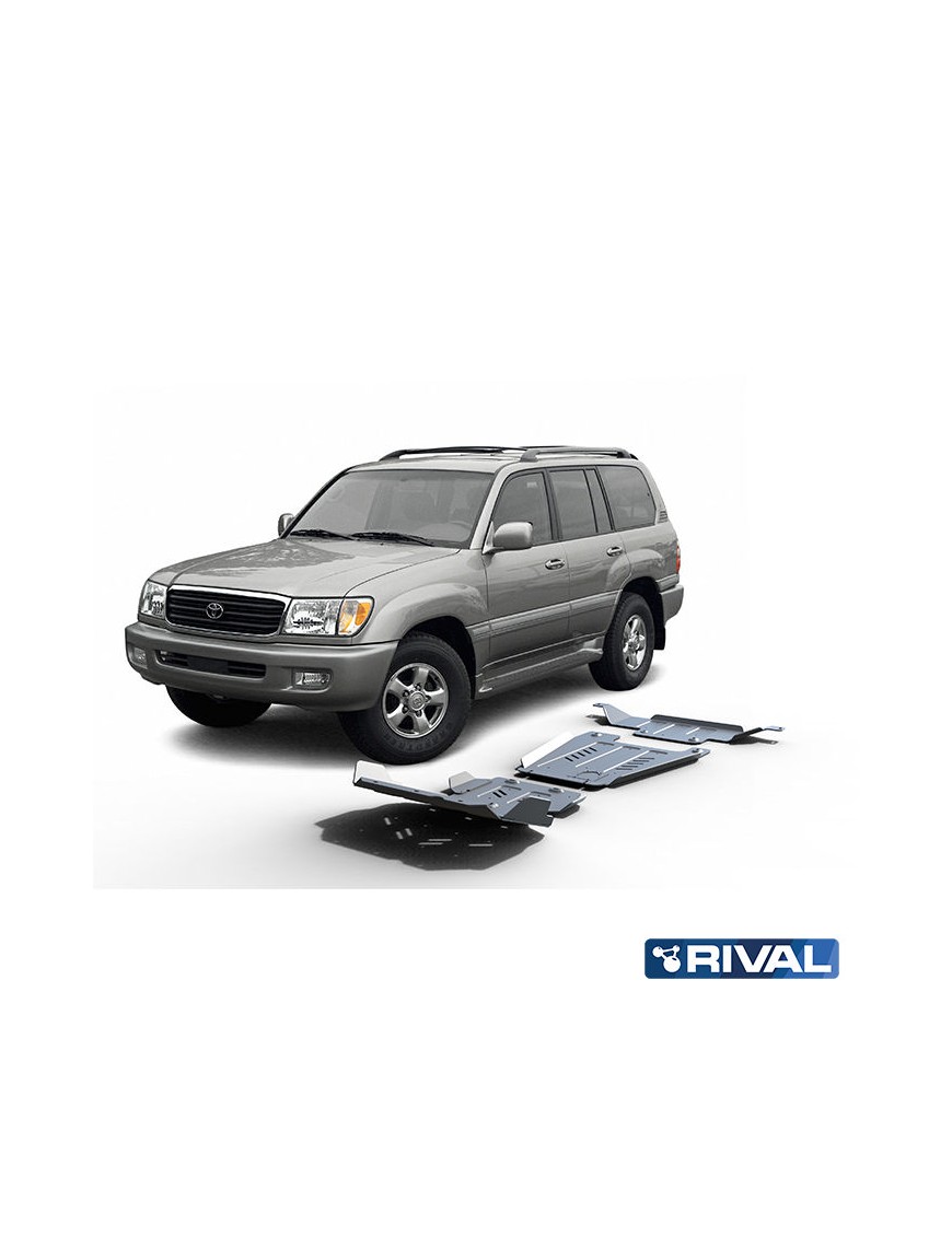 Zestaw osłon Rival — silnik, skrzynia biegów, reduktor — aluminium 6 mm — Toyota Land Cruiser 100 2002-2007