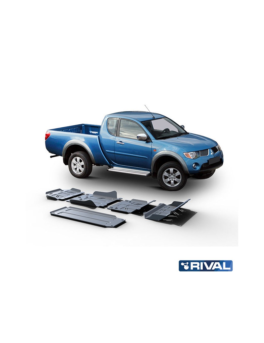 Zestaw osłon Rival 6 mm — chłodnica, silnik, skrzynia, reduktor, zbiornik — Mitsubishi L200 2,5 D