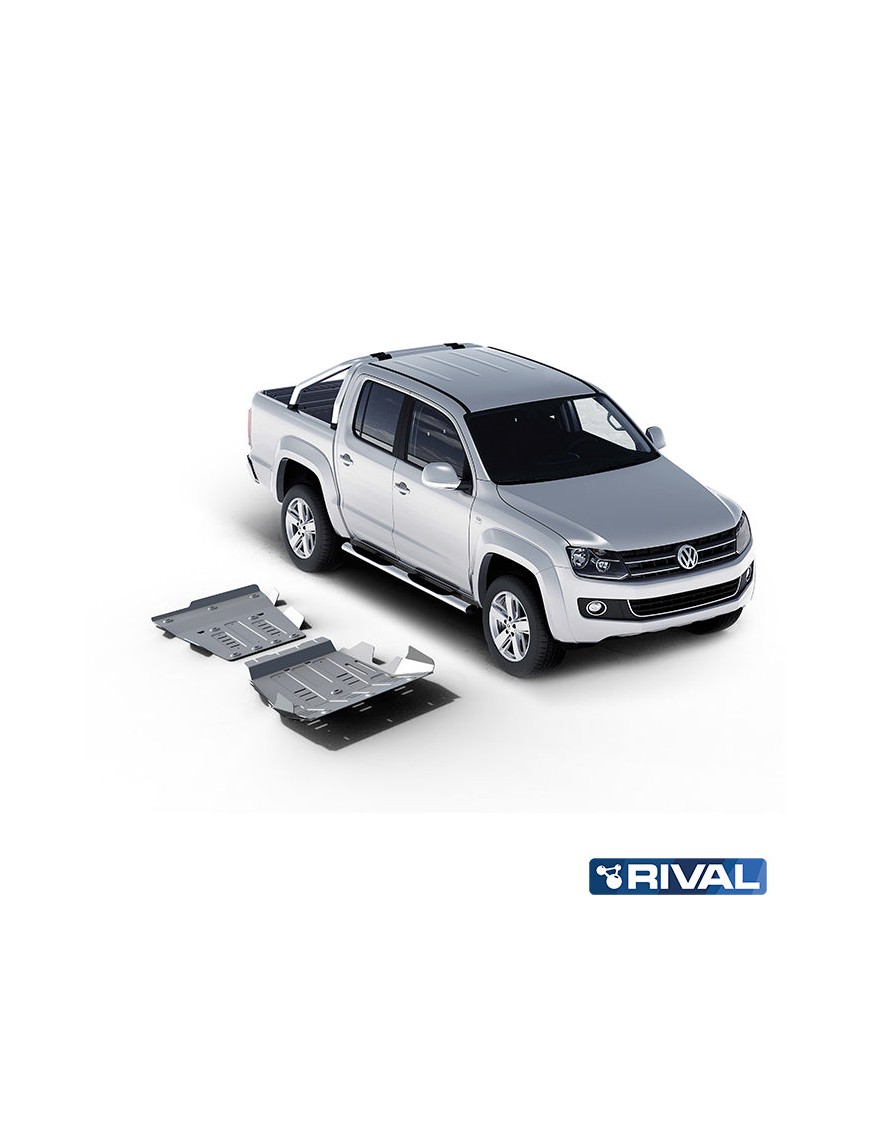 Zestaw osłon podwozia Rival 6 mm — chłodnica, silnik, skrzynia, reduktor — Volkswagen Amarok 2010-2016 2.0 TDI