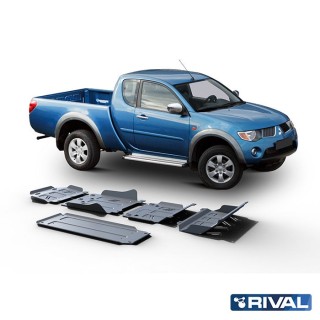 Zestaw osłon Rival — chłodnica, silnik, skrzynia, reduktor, zbiornik paliwa — Mitsubishi L200 / Pajero Sport