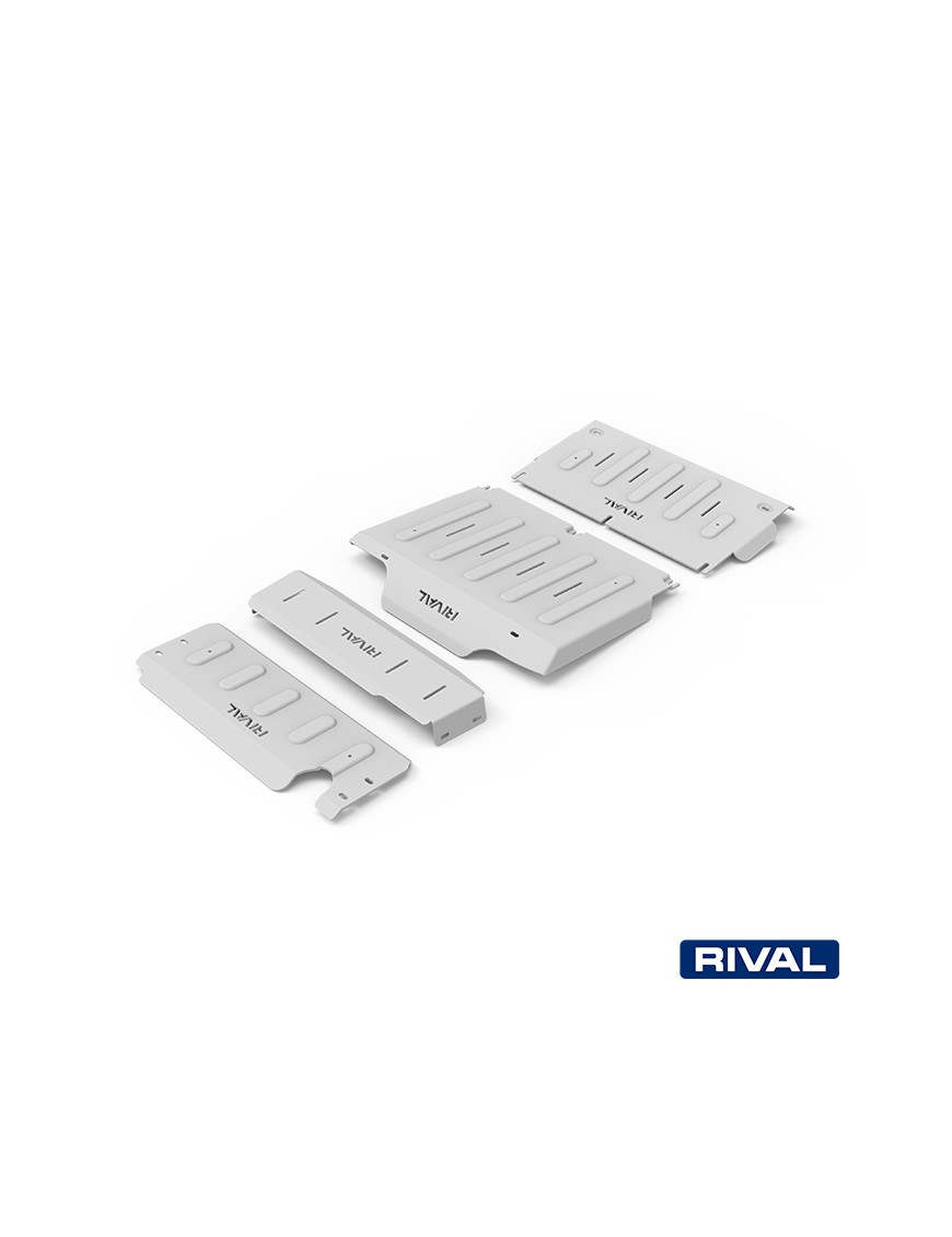 Zestaw osłon Rival aluminium 6 mm — drążki kierownicze, silnik, skrzynia, reduktor — Nissan Patrol Y61 Safari od 2016