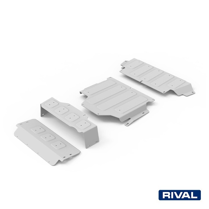 Zestaw osłon Rival aluminium 6 mm — drążki kierownicze, silnik, skrzynia, reduktor — Nissan Patrol Y61
