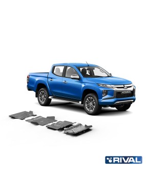 Zestaw osłon Rival alu 3,8 mm — chłodnica, silnik, skrzynia, reduktor — Mitsubishi L200 2015-2023, Pajero Sport