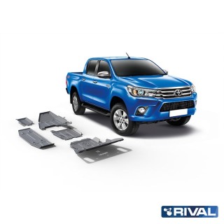 Zestaw osłon Rival alu 4 mm — chłodnica, silnik, skrzynia, reduktor, AdBlue, bak — Toyota Hilux 2015-2020 - ujęcie 2