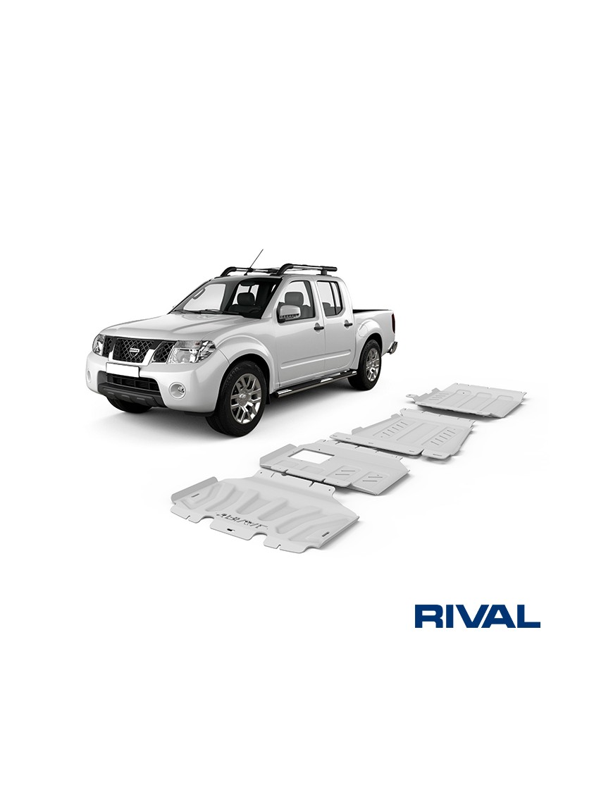 Zestaw osłon Rival aluminium 6 mm — chłodnica, silnik, skrzynia, reduktor — Renault Alaskan od 2017