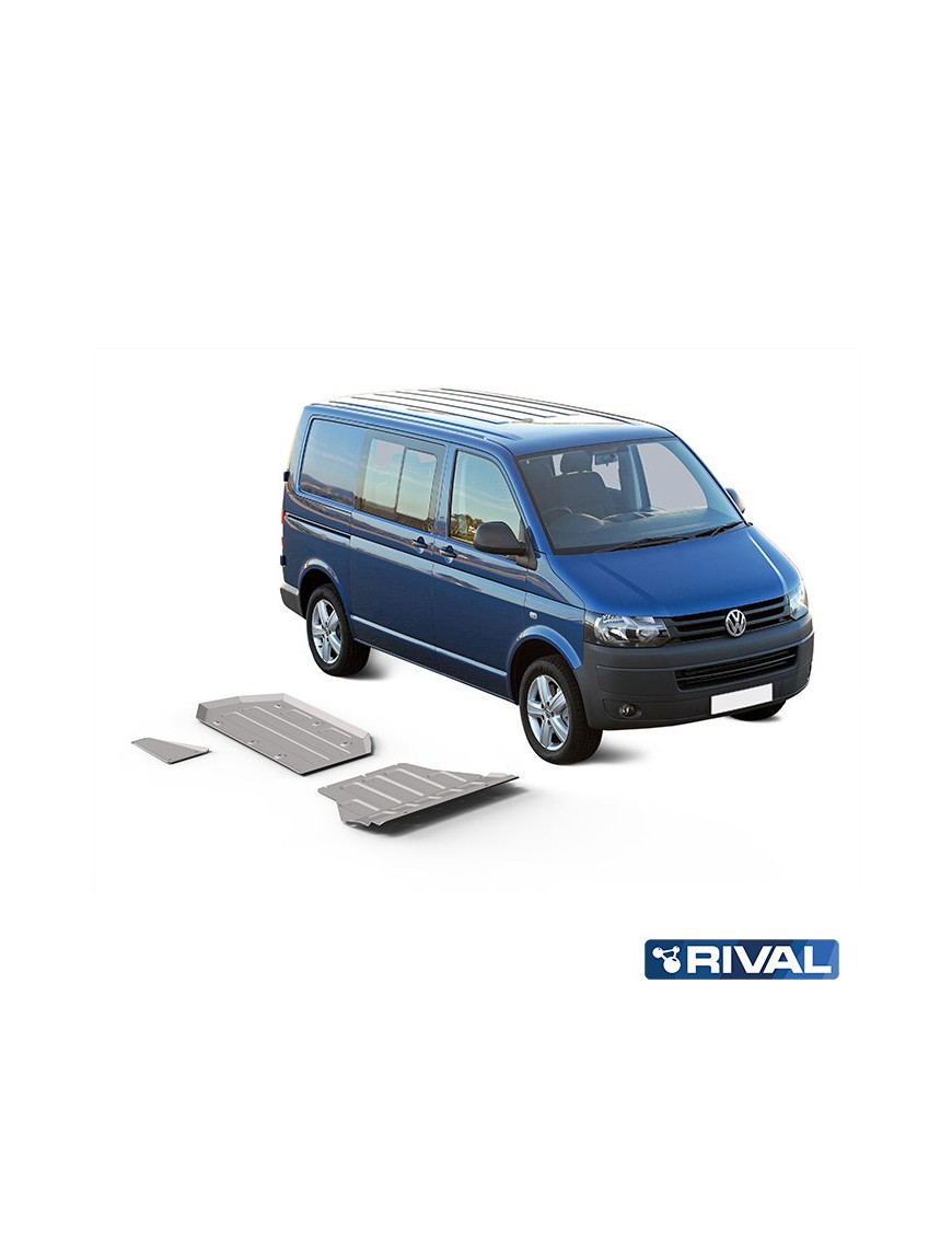 Zestaw osłon Rival 4 mm — silnik, skrzynia, wydech, zbiornik — VW Transporter, Caravelle, Multivan 2003-2024