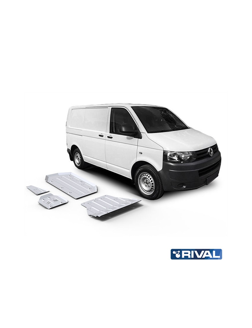 Zestaw osłon Rival z osłoną dyferencjału — aluminium 4 mm — VW T6 4WD 2015-2020, także Euro6