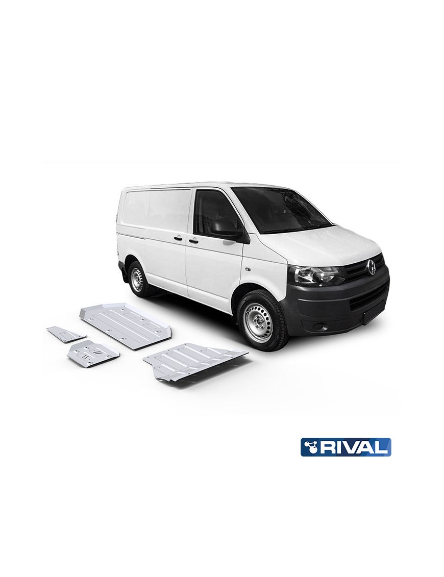 Zestaw osłon Rival z osłoną dyferencjału — aluminium 4 mm — VW T6 4WD 2015-2020, także Euro6