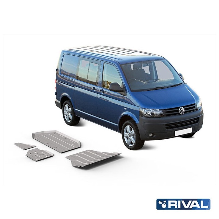 Zestaw osłon Rival z osłoną dyferencjału — aluminium 6 mm — VW T6 4WD od 2015, bez Euro6