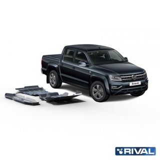 Zestaw osłon Rival — chłodnica, silnik, skrzynia, reduktor, zbiornik — aluminium — VW Amarok 2016-2020