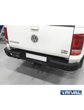 Zderzak tylny aluminiowy Rival z oświetleniem LED, czarny — Volkswagen Amarok 2010-2016 i 2016-2020