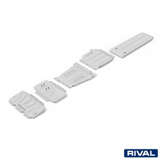 Zestaw osłon Rival aluminium 3,8 mm — chłodnica, silnik, skrzynia, reduktor, zbiornik — Nissan Navara