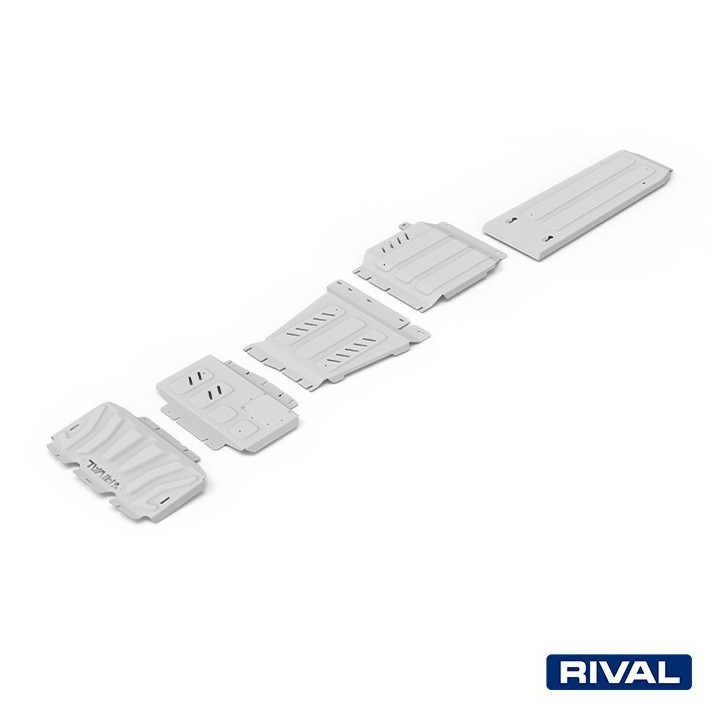 Zestaw osłon Rival aluminium 3,8 mm — chłodnica, silnik, skrzynia, reduktor, zbiornik — Nissan Navara
