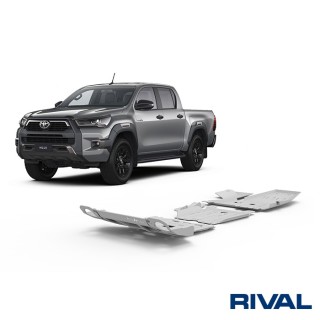 Zestaw osłon Rival alu 4 mm — chłodnica, silnik, skrzynia, reduktor, AdBlue, sonda — Toyota Hilux 2015-2022 - ujęcie 2