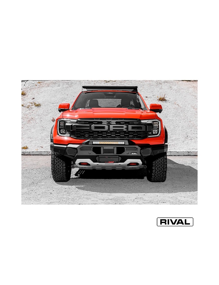 Zderzak przedni aluminiowy Rival 6 mm z oświetleniem LED — Ford Ranger Raptor od 2022
