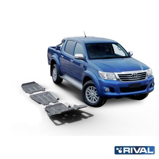 Zestaw osłon Rival alu 6 mm — chłodnica, silnik, skrzynia, reduktor — Toyota Hilux 2005-2015