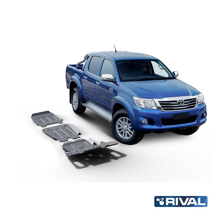 Zestaw osłon Rival alu 6 mm — chłodnica, silnik, skrzynia, reduktor — Toyota Hilux 2005-2015