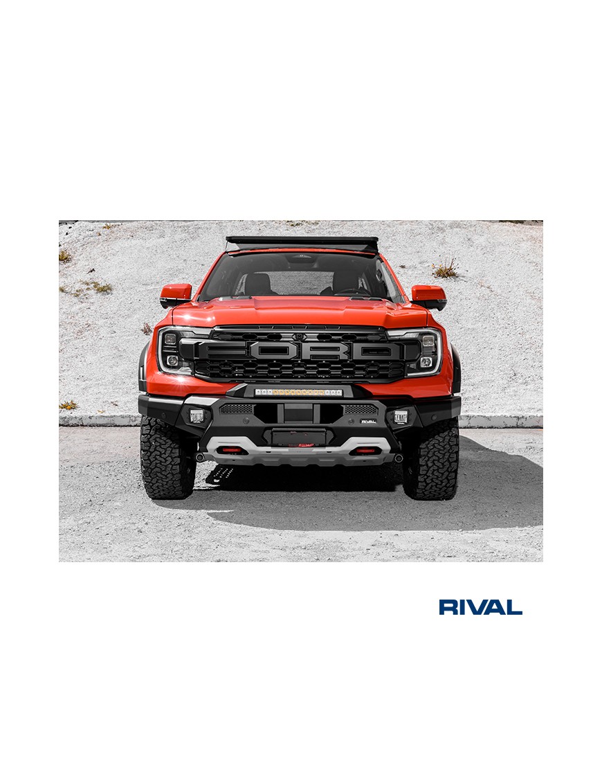 Zderzak przedni aluminiowy Rival 6 mm z oświetleniem LED — Ford Ranger Raptor od 2022