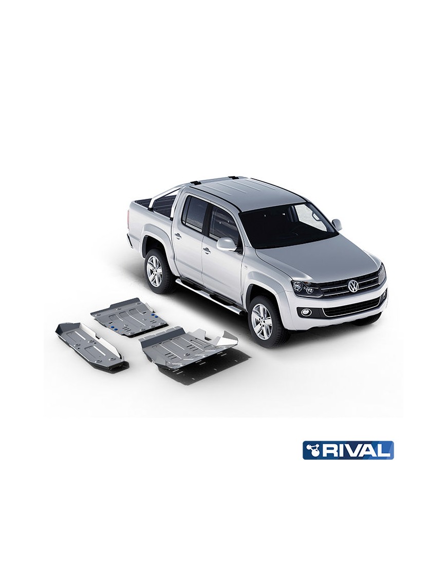 Zestaw osłon Rival — chłodnica, silnik, skrzynia, reduktor, zbiornik — aluminium 4 mm — VW Amarok 2010-2020