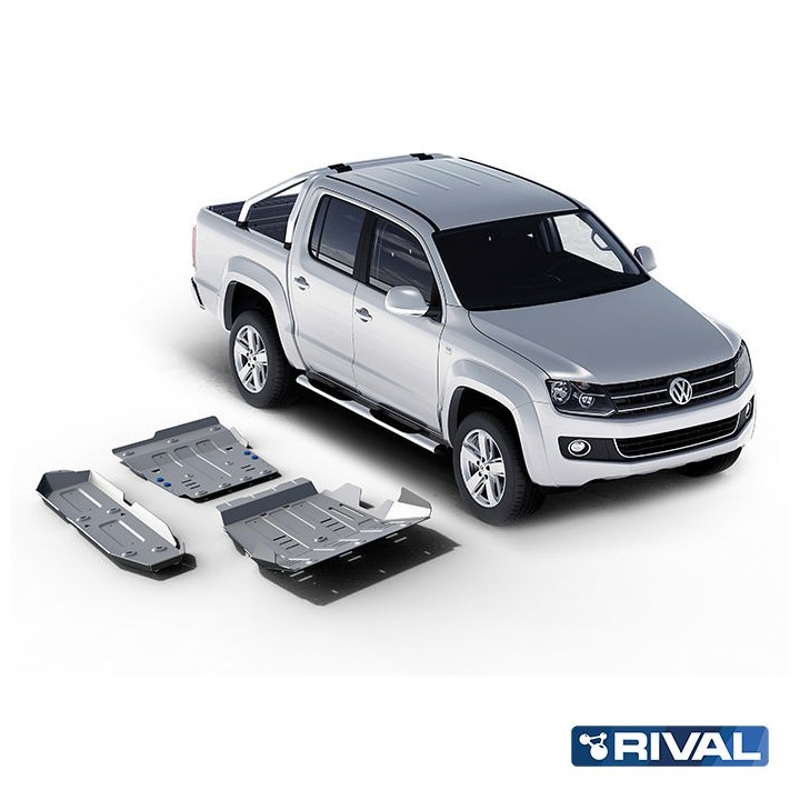 Zestaw osłon Rival — chłodnica, silnik, skrzynia, reduktor, zbiornik — aluminium 4 mm — VW Amarok 2010-2020