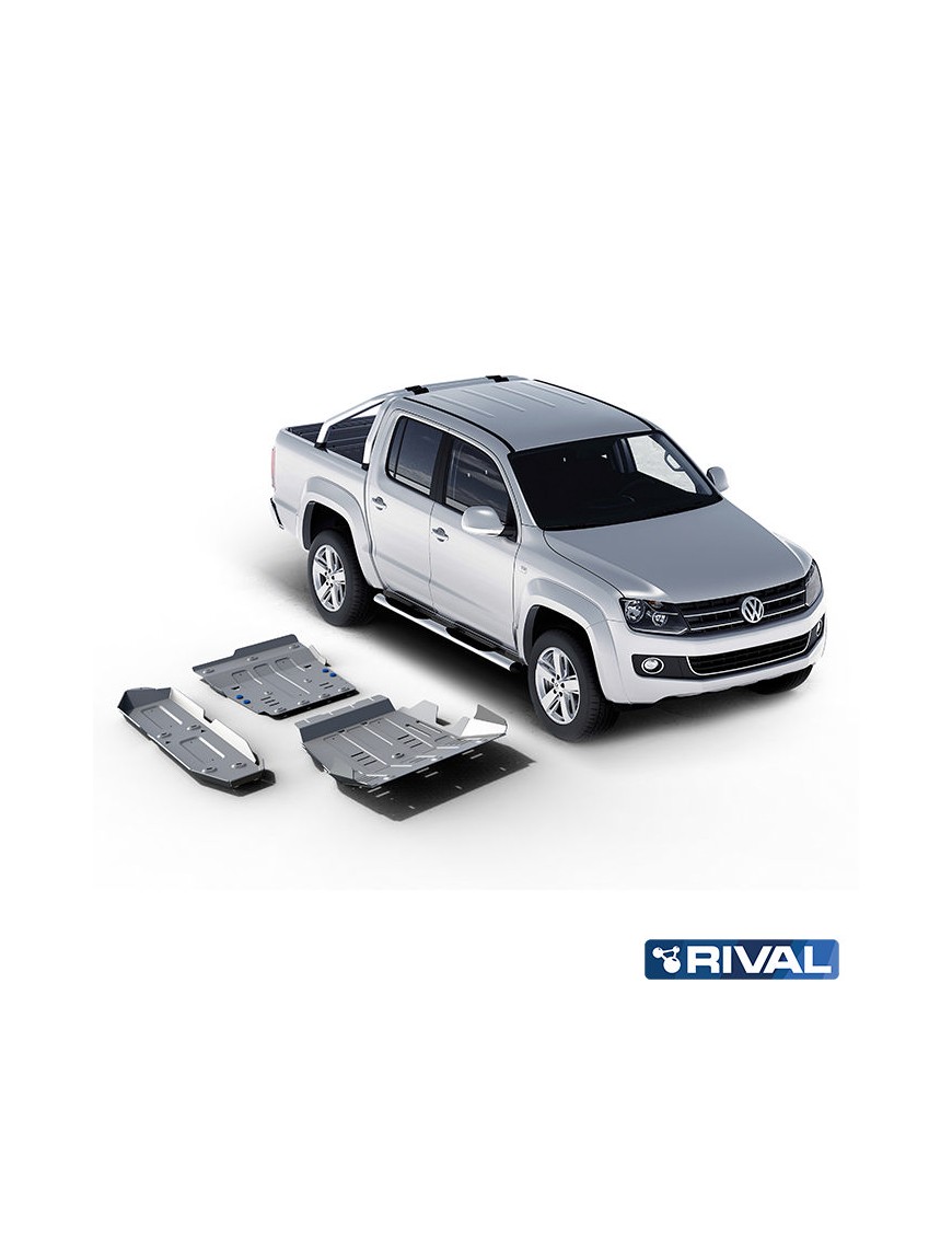Zestaw osłon Rival — chłodnica, silnik, skrzynia, reduktor, zbiornik — aluminium 4 mm — VW Amarok 2010-2020