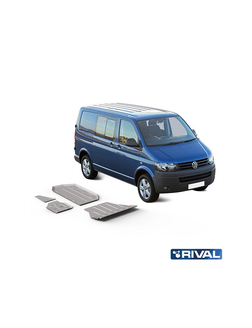 Zestaw osłon Rival z osłoną dyferencjału — aluminium 4 mm — VW T6 4WD od 2015, bez Euro6