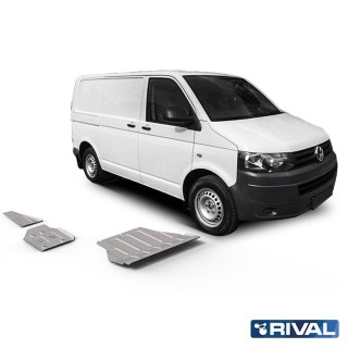 Zestaw osłon Rival — blok silnika, zbiornik paliwa, wydech — aluminium 4 mm — VW T6 2015-2020