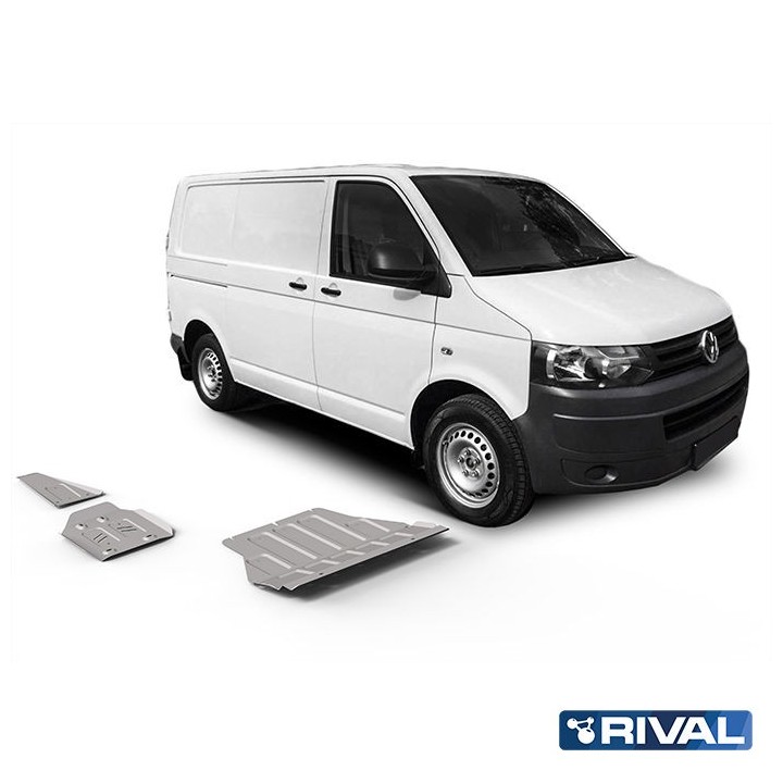 Zestaw osłon Rival — blok silnika, zbiornik paliwa, wydech — aluminium 4 mm — VW T6 2015-2020