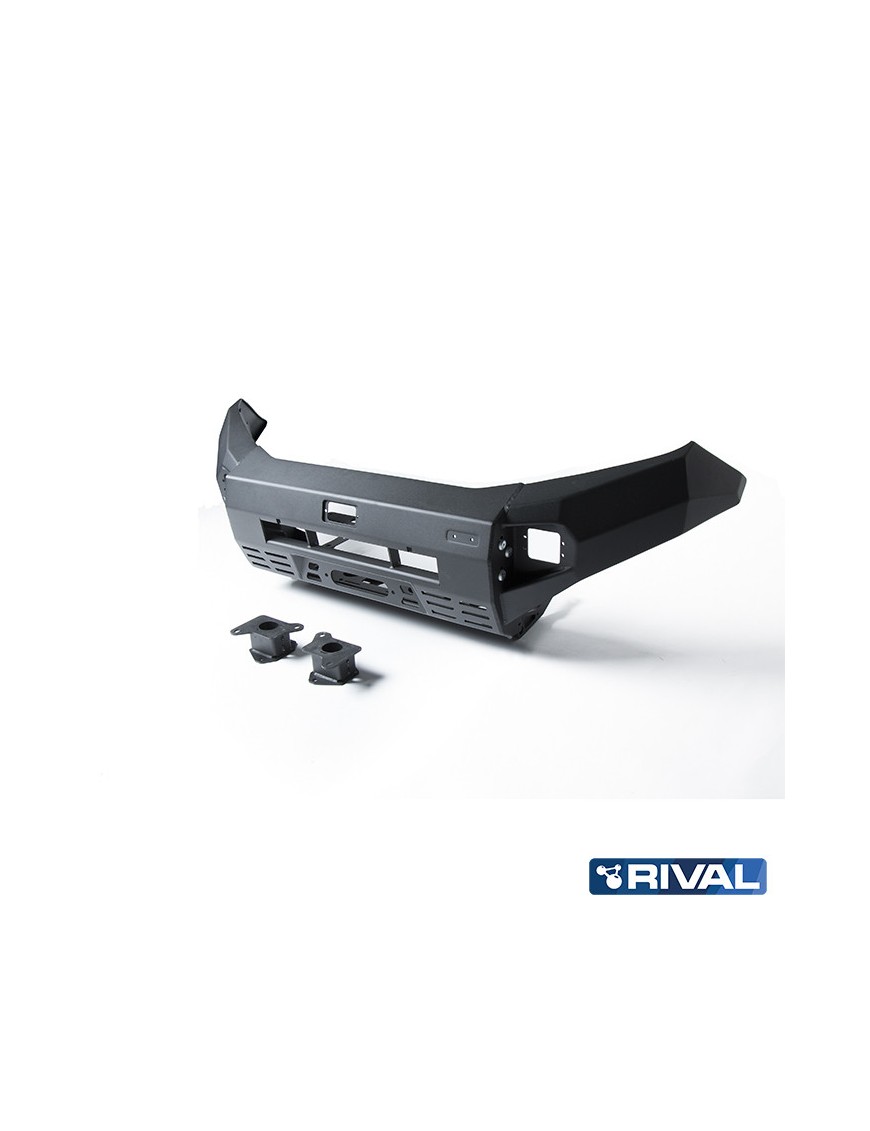 Zderzak przedni aluminiowy Rival 6 mm z oświetleniem LED — Nissan Navara 2014-2021