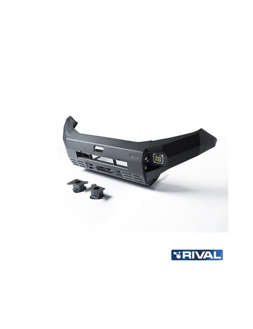 Zderzak przedni aluminiowy Rival 6 mm z oświetleniem LED — Nissan Navara 2014-2021