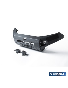 Zderzak przedni aluminiowy Rival 6 mm z oświetleniem LED — Nissan Navara 2014-2021